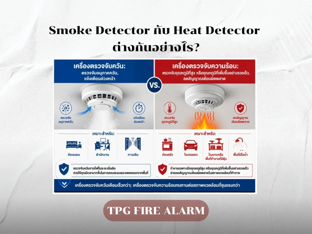 Smoke Detector กับ Heat Detector ต่างกันอย่างไร?